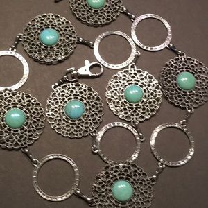 Turquoise and Silver-toned Belt
